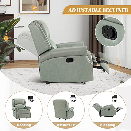HULALA HOME Genuine Leather Recliners Set of 2, Adjustable Backrest & Footrest, Brown W21906