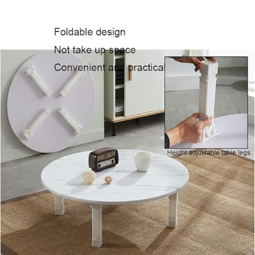 Japanese Style Square Folding Table Low Round Coffee Table for Tatami Room, Brown 70x70cm F555261