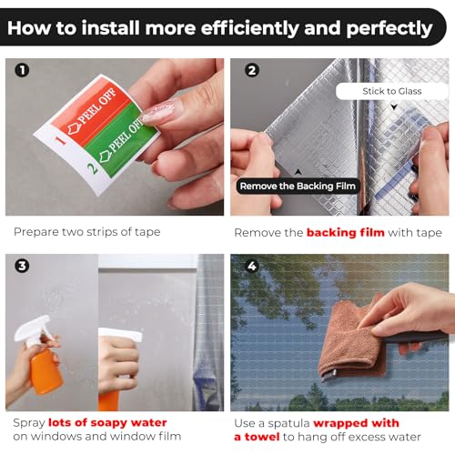 Coavas Heat Blocking Window Film Privacy One Way Window Tint Black 23.6x78.7in F392938