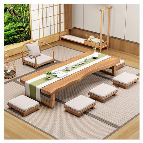 Japanese Tatami Tea Coffee Table, Low Table, Dining Table, Study Table, Small Desk, for Sitting On The Floor Bedroom Bay Window Tea Room(Color:Table,Size:120 * 60cm)