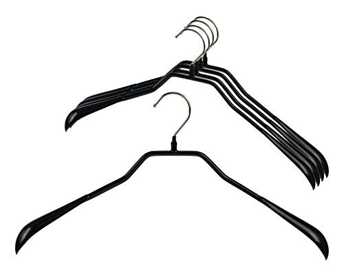 Mawa Extra Wide Jackets Clothing Hanger, Pack of 5, Black