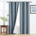 Natural Linen Blackout Curtains 84 inch Long for Living Room Bedroom, Farmhouse Thick Completely Thermal Insulated Drapes Window Treatment Panels (2pcs, 50" W each Panel, Grommet Top, Ivory)