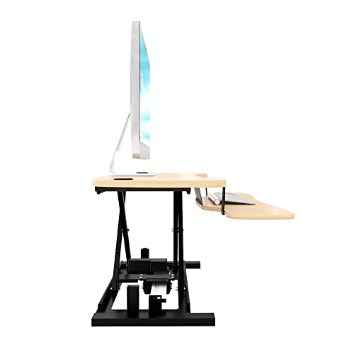 VERSADESK® PowerPro Elite 48" x 24" Electric Standing Desk Converter with Keyboard Tray & USB Hub, Cherry L61149