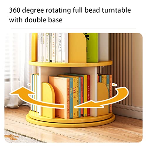 Revolving Bookshelf 5-Shelf Rotating Bookcase for Bedroom Living Room Home Office Grey M92726