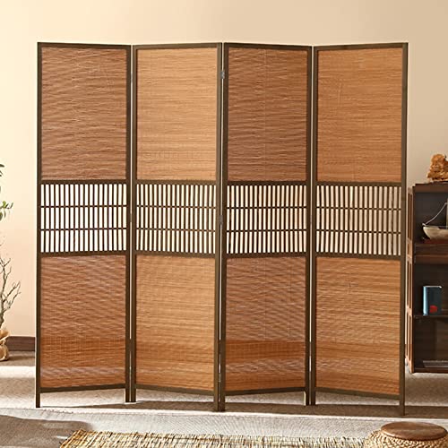 Room Privacy Screen Divider 4 Panel Folding Bamboo Partition Wall, 170cm Tall N49136