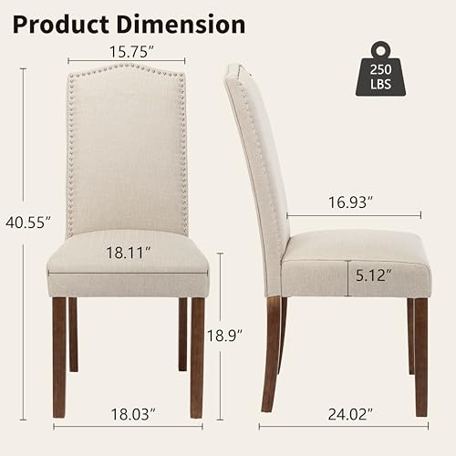 Upholstered Parsons Dining Chair Set of 4, Smoky Grey W249683