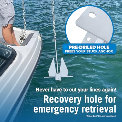 Heavy Boat Anchor Kit with Chain and Rope Set for Pontoon, Fishing, Sail W131