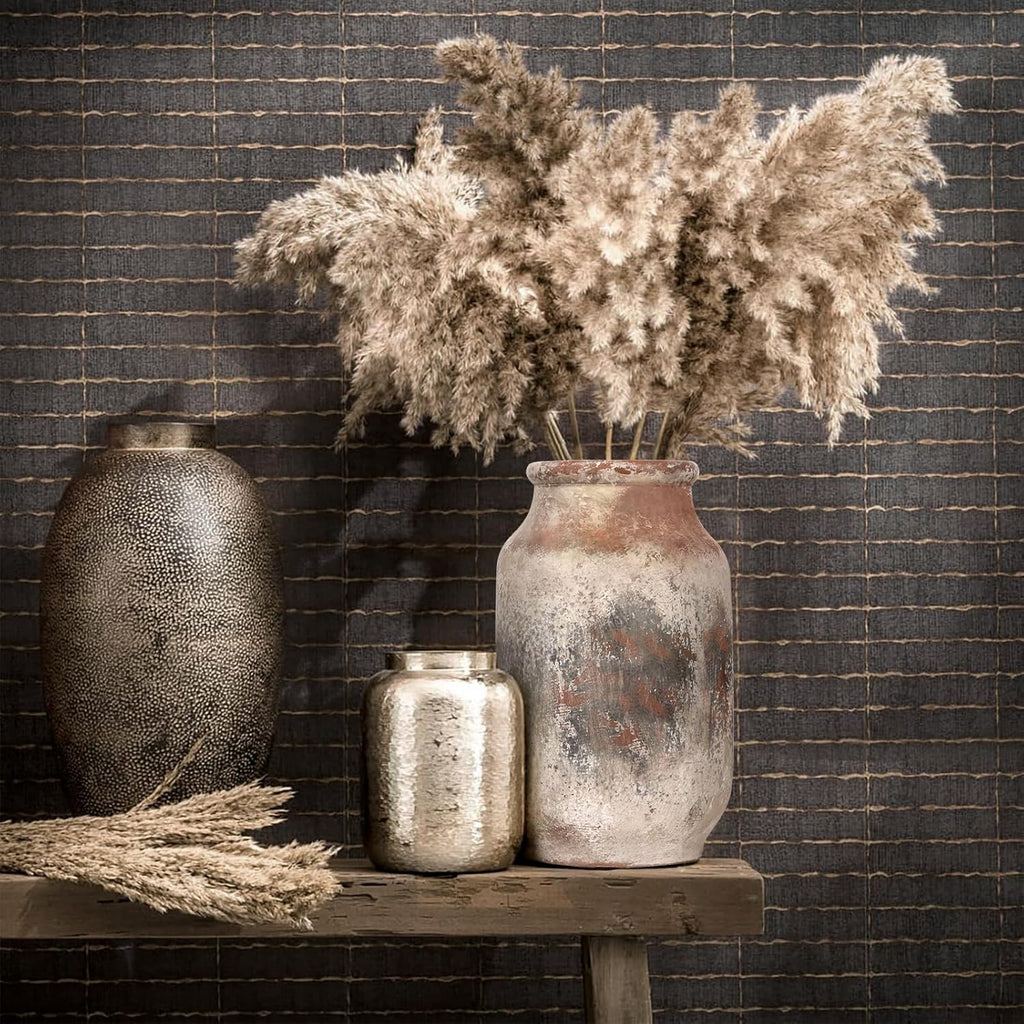 Rustic Ceramic Flower Vase Whitewashed Terracotta Floor Decor W500366