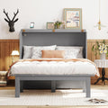 Murphy Bed,Full Size Murphy Wall Bed with Cabinet/USB Port,Removable Shelves,Space-Saving Folding Murphy Bed, Mobile Murphy Chest Bed for Multipurpose Guest Room or Home Office,Gray