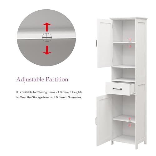 Narrow Height Slim Floor Standing Cabinet with Open Shelves and Drawer Y6067