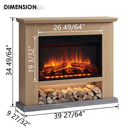 LegendFlame Camille Electric Fireplace with Mantel, Cream White W534