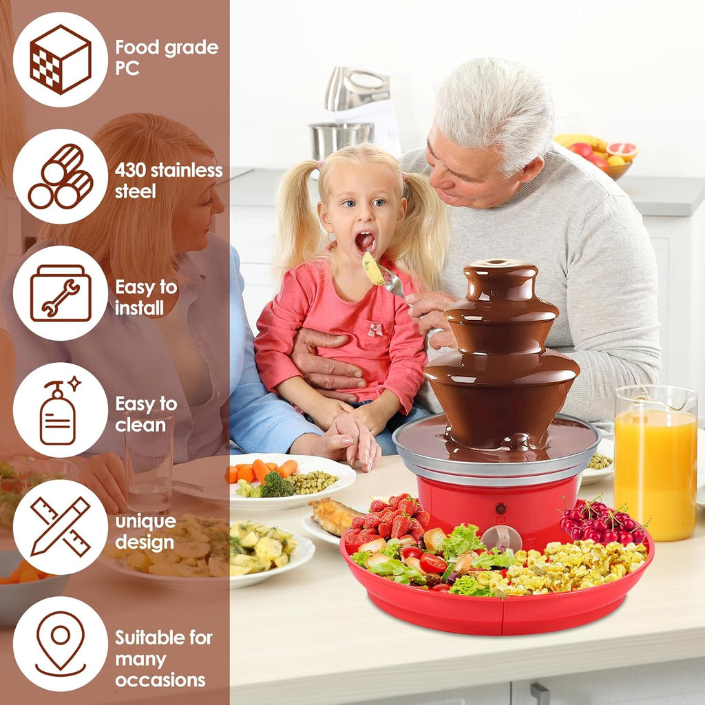 3 Tier Chocolate Fountain Machine with Serving Tray R162