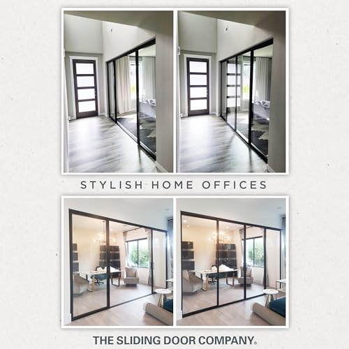 TSDC Narrow 48"x80" 2-Pane Modern Interior Sliding Glass Doors Room Dividers with Aluminum Framed Clear Tempered Glass X520