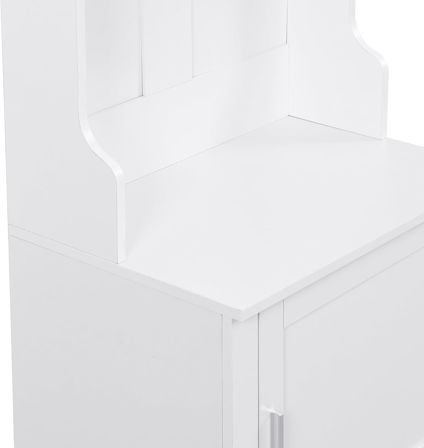 VOXIV Wide Hall Tree with Storage Bench and Coat Rack, White P278301