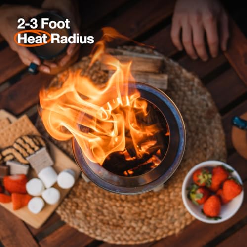 Solo Stove Mesa XL 7 Inch Tabletop Fire Pit with Stand, Stainless Steel, Bronze E30279