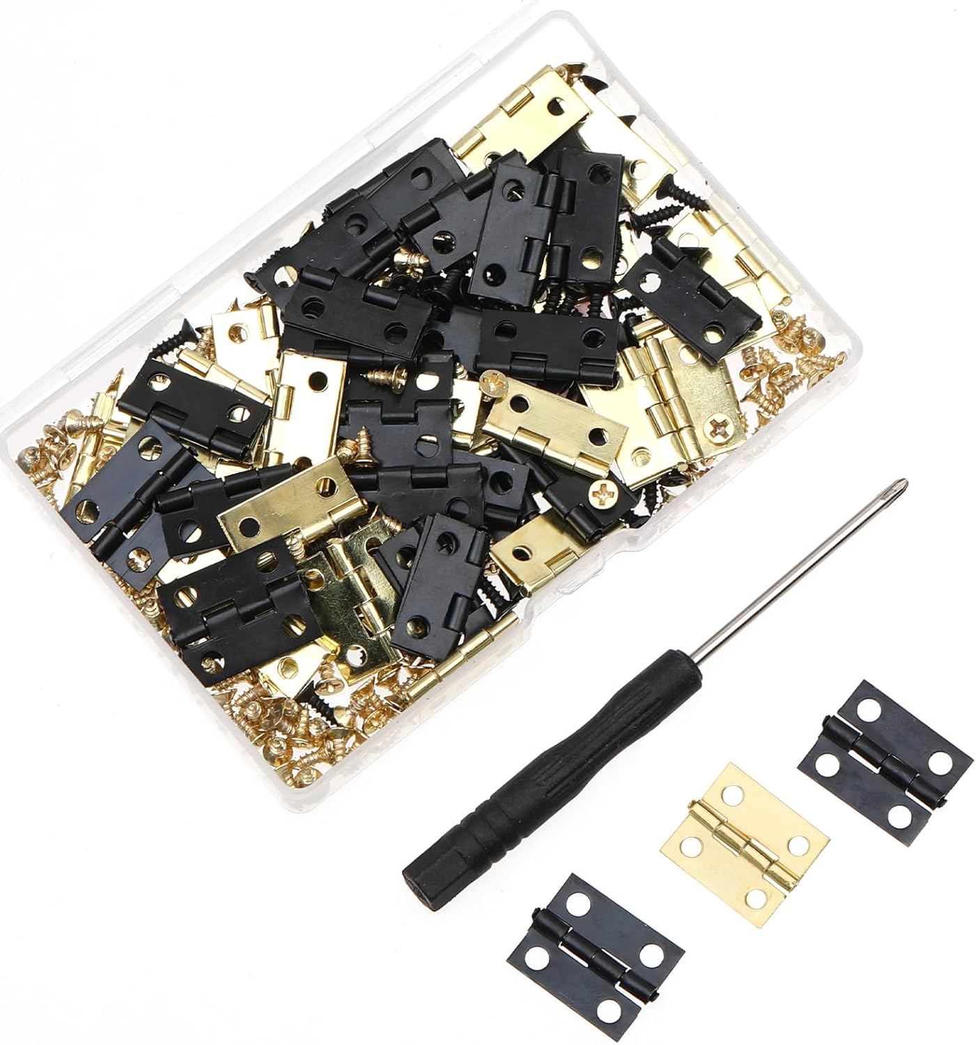 Antique Mini Hinges for Dolls House, Stainless Steel with Screws N838