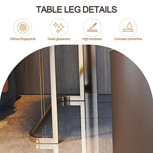 Vanity Desk Mirror with Lights, Wood Frame Leather Finish, 47in V70130