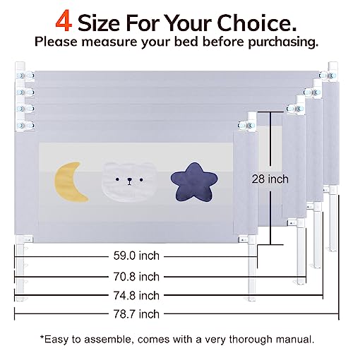 Toddler Bed Rail with Double Child Lock for Full Size Bed, 54" K256130