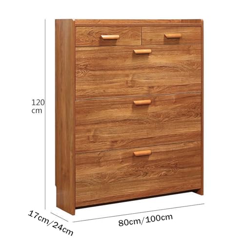 Narrow Shoe Cabinet 4 Tier Flip Down Shoe Rack for Entryway B9554
