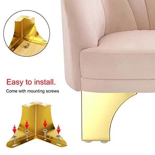 4Pcs 10CM Modern Metal Furniture Sofa Cabinet Legs with Mounting Screws, Silver L291810