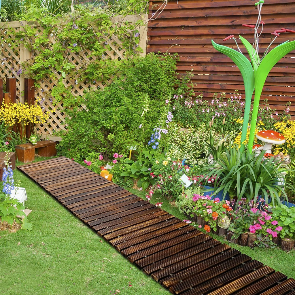 RELIANCER 12' Wooden Garden Pathway Roll Out Cedar Walkway X646275