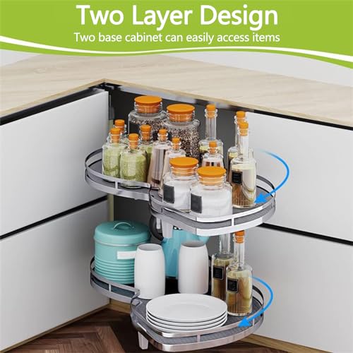 Blind Corner Organizer Cabinet Pull-Out Wire Basket Storage Rack K9576