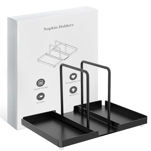 Black Metal Napkin Holder with Salt and Pepper Shakers Caddy B8973