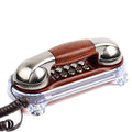 TelPal Small Size Trimline Corded Phone Antique Small Retro Wall Mounted Telephone Old Fashion Classic Vintage Telephone with Bottom Light for Desk/Wall Mount (Red Bronze)