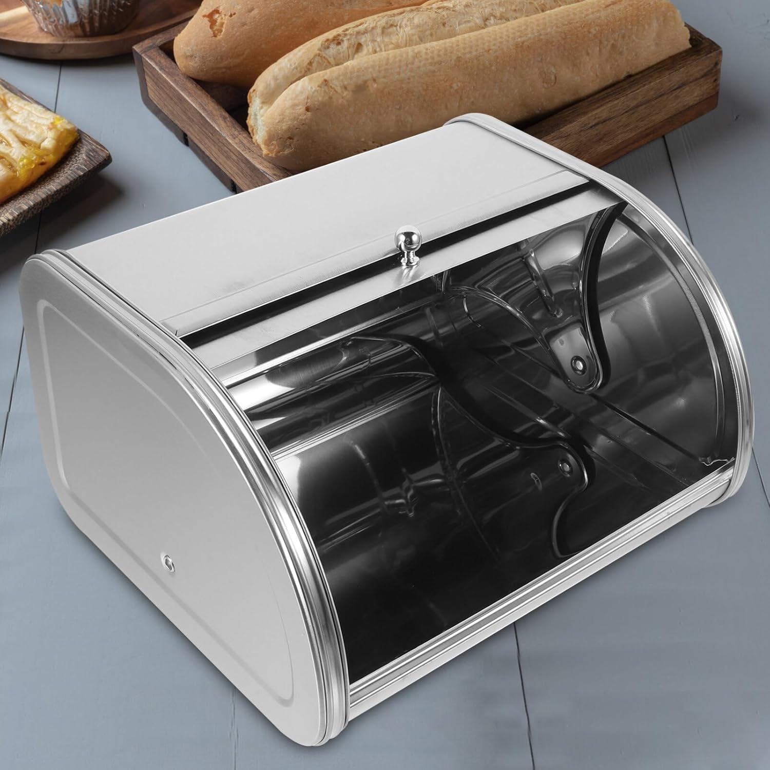 Holibanna Bread Storage Container Box Stainless Steel with Cover B140