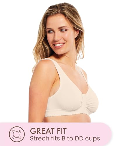 Carole Martin Full-Freedom Front Closure Wireless Cotton Sleep Bra W684
