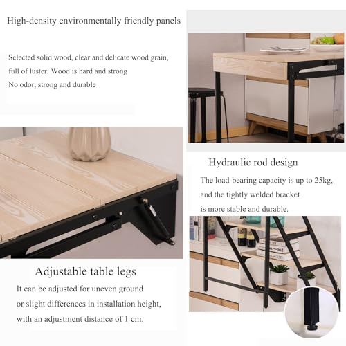 Murphy Folding Table Wall-Mounted Drop-Leaf Dining Table with Storage Shelf M291