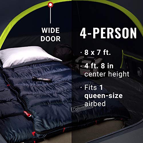 Coleman Skydome Camping Tent with Dark Room Technology, 4/6/8/10 Person A94498