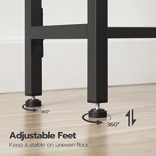 HOOBRO Over The Toilet Storage, 2-Tier Bathroom Organizer Shelf with Toilet Paper Holder, Greige and Black F6736