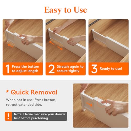 Lifewit 8 Pack Adjustable Drawer Dividers 5" High T2285