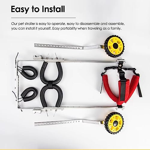Pet Wheelchair for Dogs with Back Brace, Small Dog Cat Walk Cart V7312