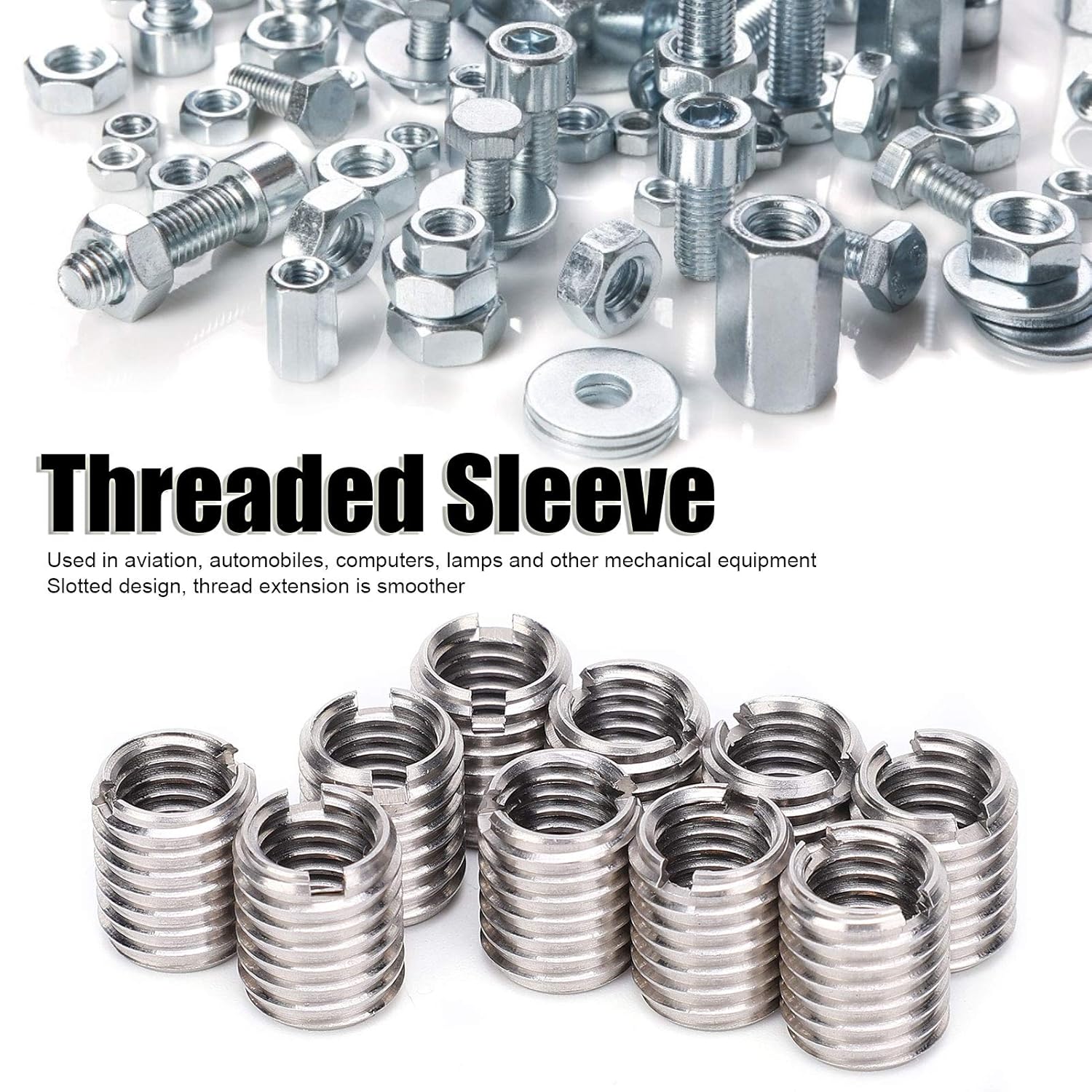 Wood Inserts Bolt 10Pcs Stainless Steel Hex Socket Furniture Screw Nut 20 x15mm K78545