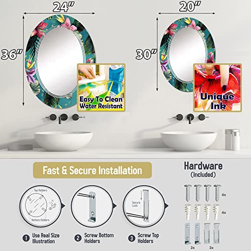 DesignQ Minimalism oval wall mirror 20x30 Y146