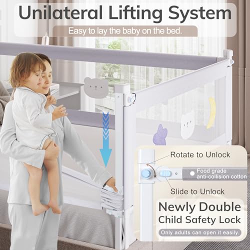 Toddler Bed Rail with Double Child Lock for Full Size Bed, 54" K256130