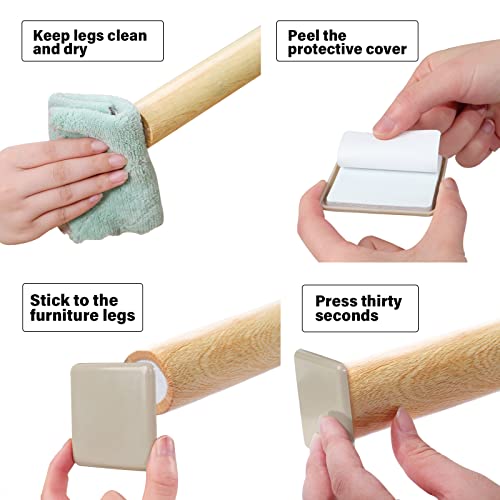 Self-Adhesive Furniture Slider 2.5Inch for Carpet, 16 Pieces G69366