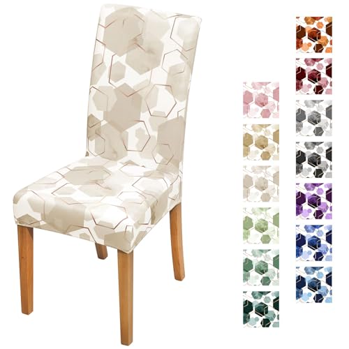 Gibelle Dining Room Chair Covers Set of 6, Soft Stretch Kitchen Chair Covers Slipcover Protector, Removable Washable Geometric Parson Chair Covers 6 Pack, Royal Blue