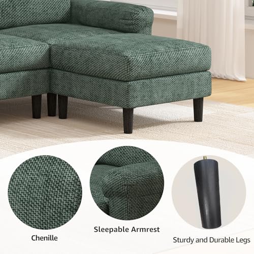 Cpintltr Convertible U Shaped Sectional Sofa with Sleepable Armrests, Grey C940804