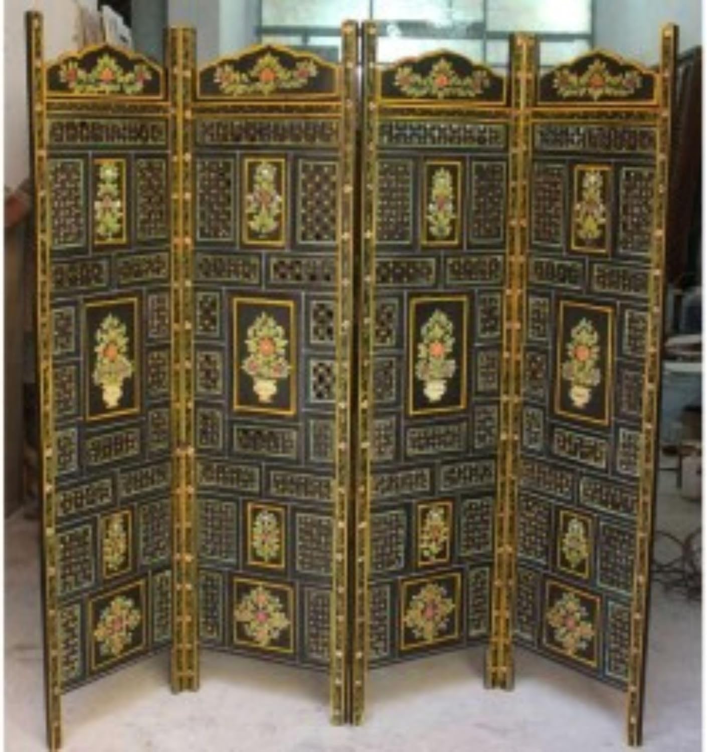 | Hand Carved Indian Painted Partition Divider | Hand Carved Furniture | Living Room Furniture | Bed Room Furniture | Lifestyle Decor Furniture