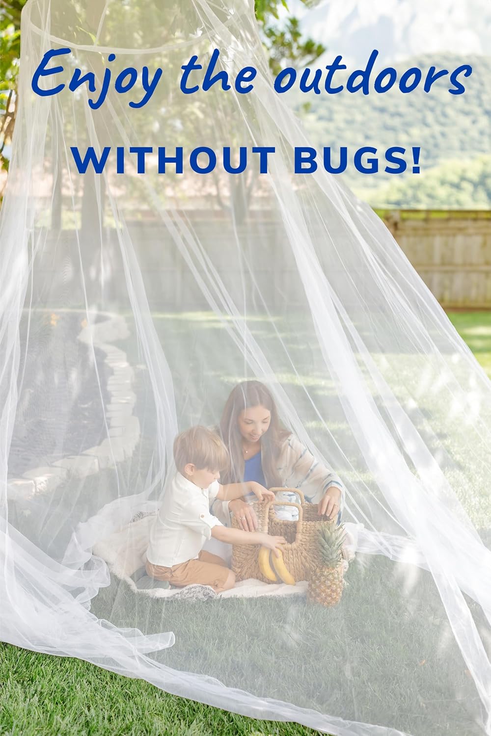 Mosquito Netting for Bed, Extra Large, Single to California King, Indoor Outdoor K684