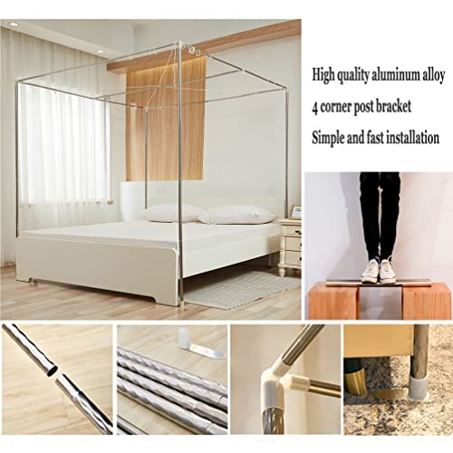 4 Corner Post Bed Canopy, Princess Room Curtain Mosquito Net, Twin Queen King (Blue 2) O59172