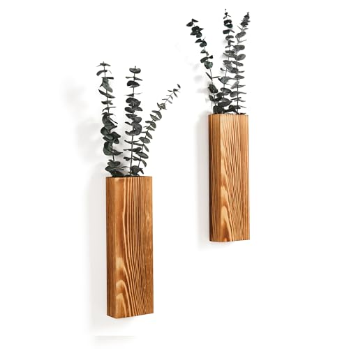 3 Pack Wood Wall Planter - Modern Farmhouse Decor for Living Room, Bedroom, Bathroom L247