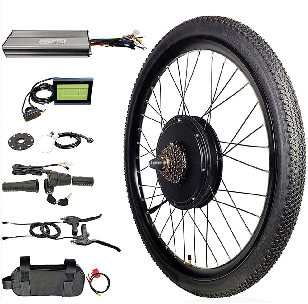 Electric Bikes Conversion Kit 26" 27.5" 29" Front Rear Wheel Electric Bicycle Motor Conversion Kit E-Bike Cycling Hub,48V 1500W Electric Bike Conversion Kit with LCD Display (Color : Front 27.5)