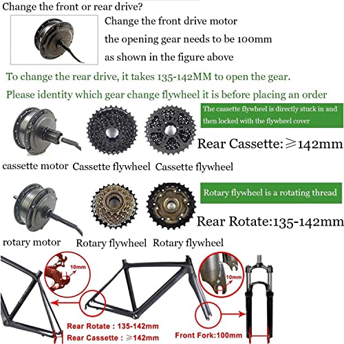 E-Bike Conversion Kit Front Wheel Hub Motor 48V 1500W 26 inch T51988
