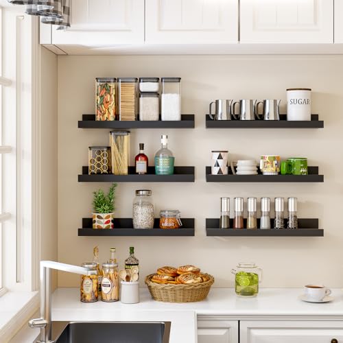 Fixwal Floating Shelves Set of 8, Rustic Brown V55231