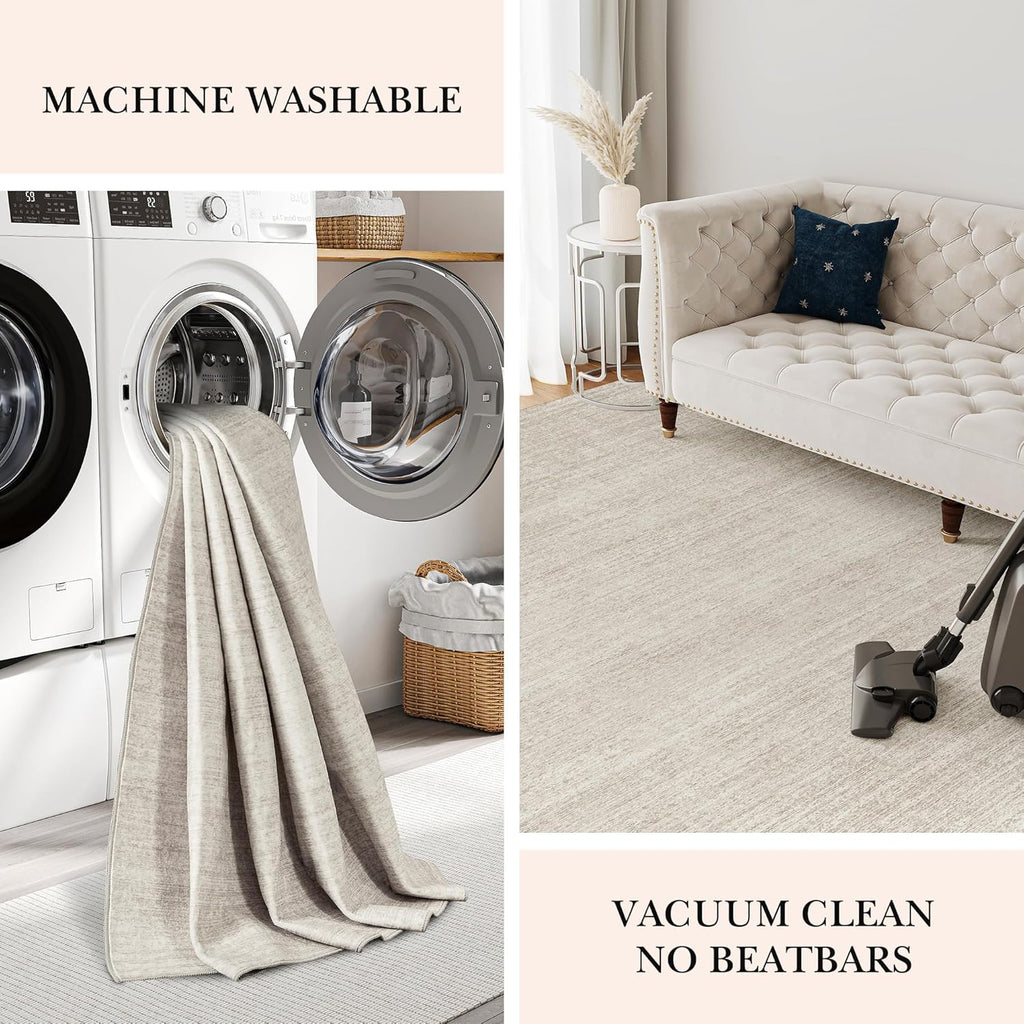 Valenrug Washable Area Rug 5x7 Beige O165222