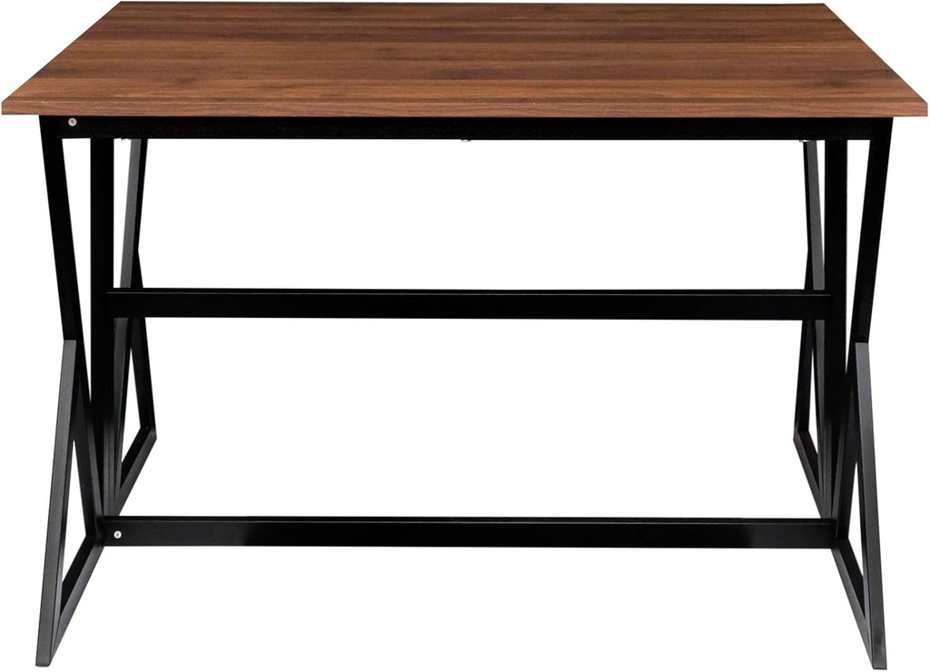 Extendable Drop Leaf High Table, Wood Folding Dining Desk, Walnut Brown C6002